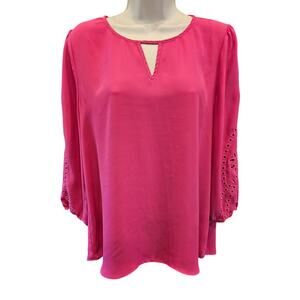 EUC market Spruce hot pink casual career cut out blouse relaxed fit minimalist L